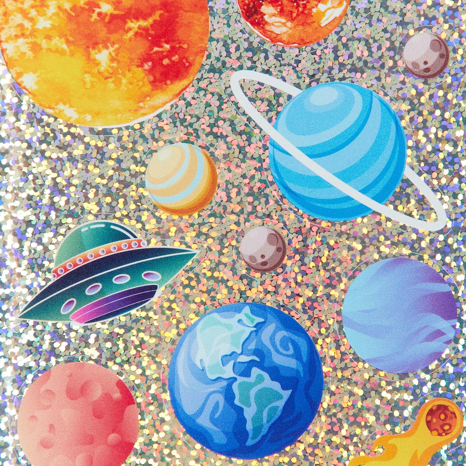 Glitter Space Stickers - Multicolour Image 5