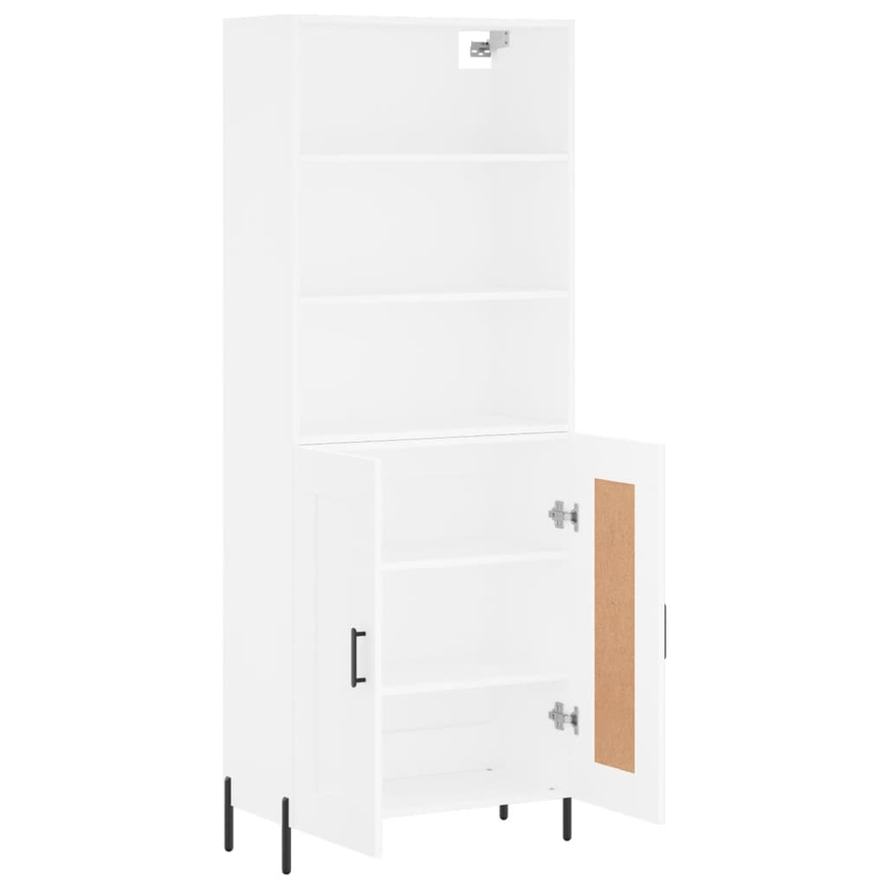 vidaXL 2 Door 3 Shelf White Highboard Image 4