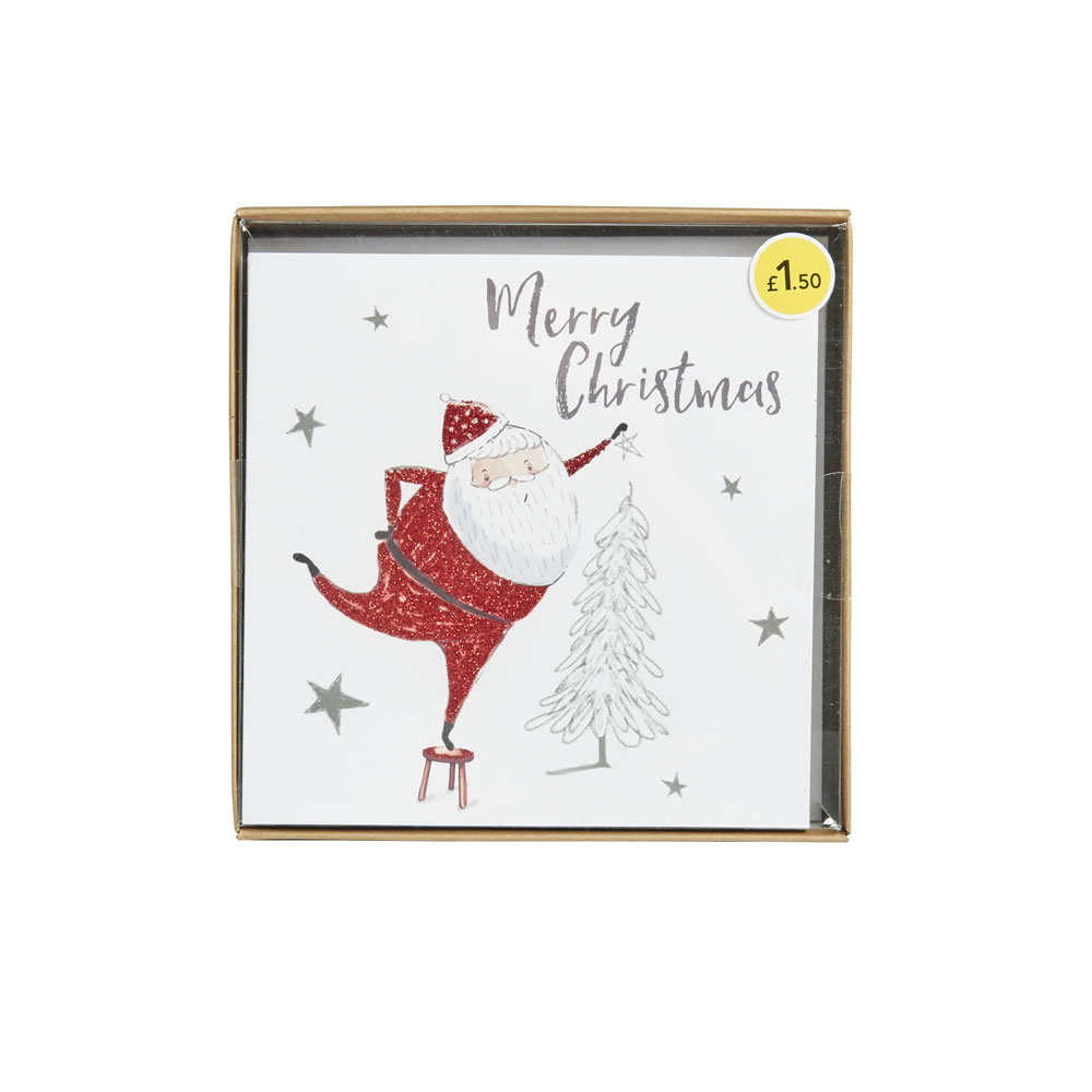 Wilko Christmas Cards Whimsical Santa Square 15pk Image 1