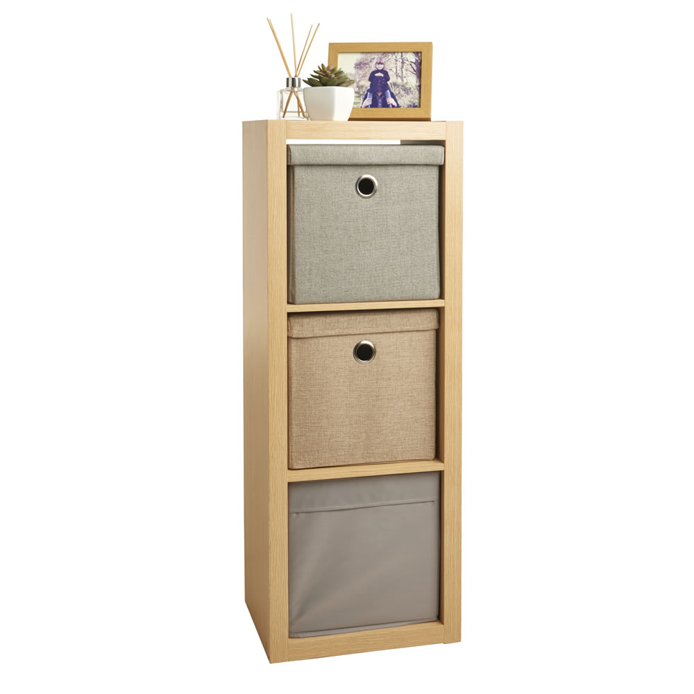 Wilko Shelving Unit Oslo Style 3 Tier Oak Effect Wilko