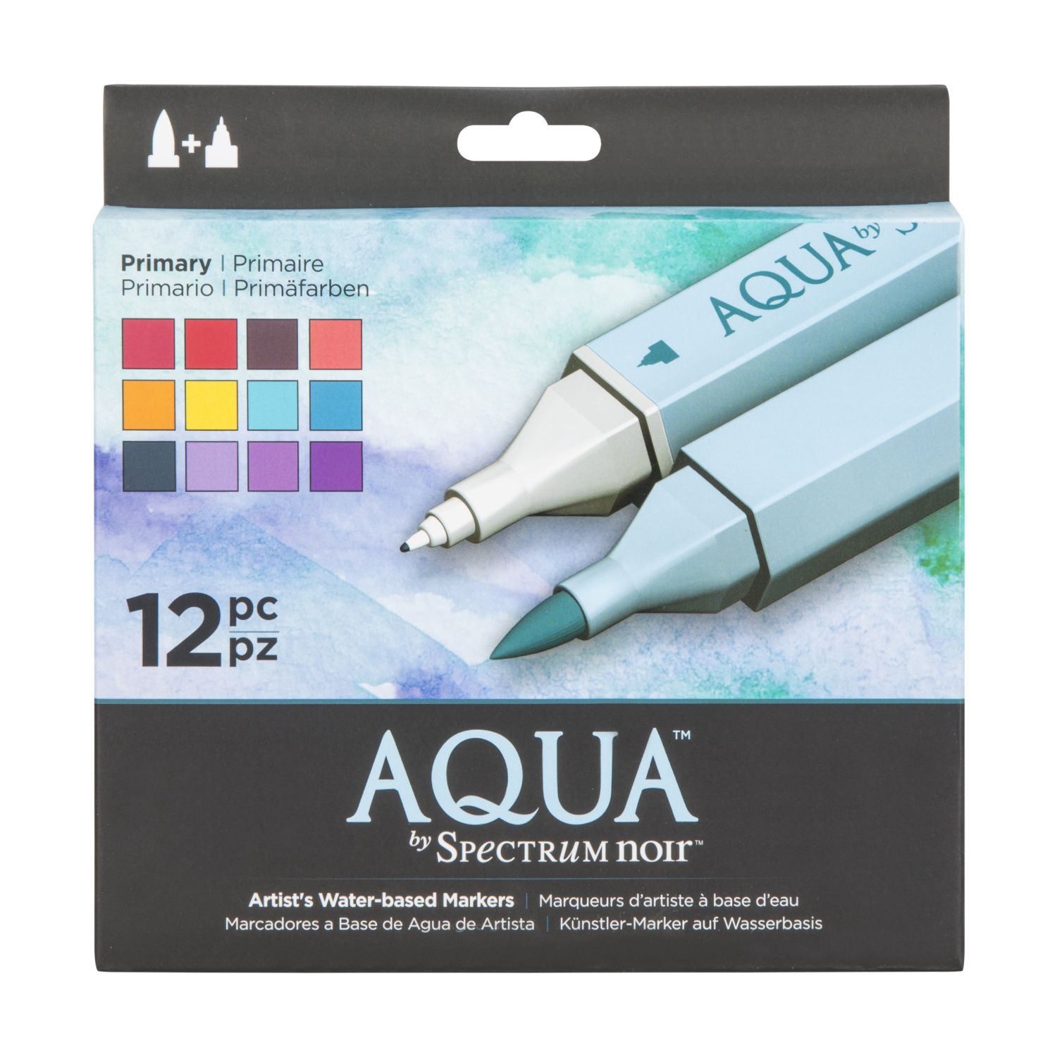Pack of 12 Aqua Spectrum Noir Water-Based Markers - Primary Image