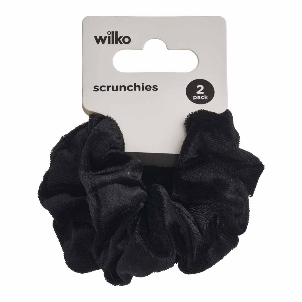 Wilko Scrunchie Black Velvet 2 Pack Image 3
