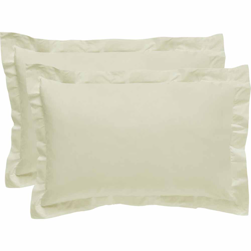 Wilko Parchment 100% Cotton Oxford Pillowcases 2 pack Image 1