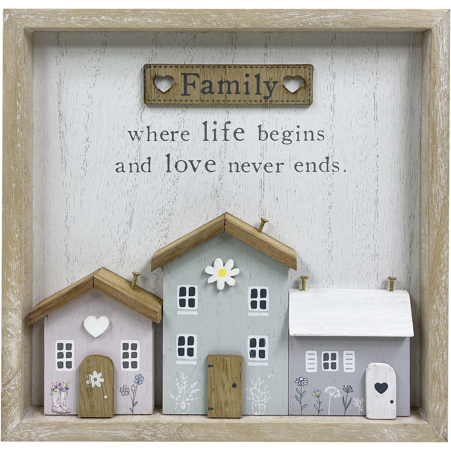 Family Sentiment Pastel House Sign - White Image 1