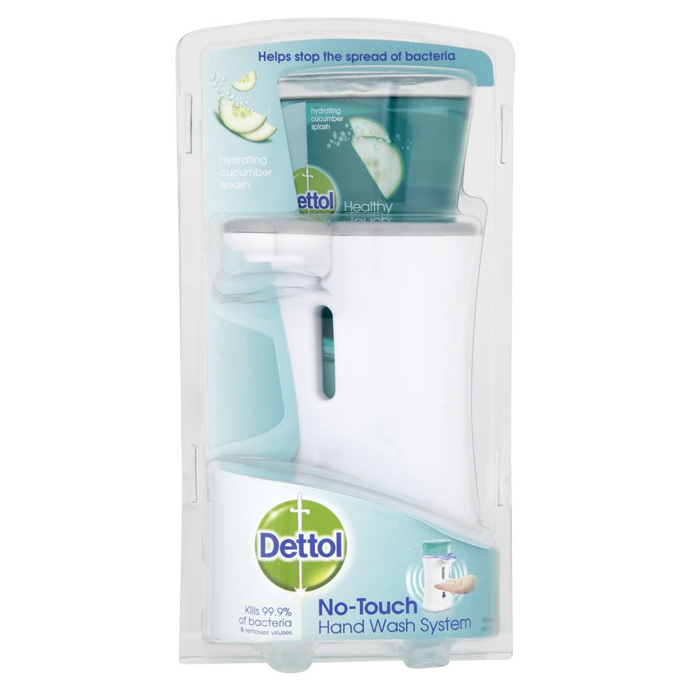 Dettol No Touch Hand Wash Unit with Cucumber Refill 250ml Image