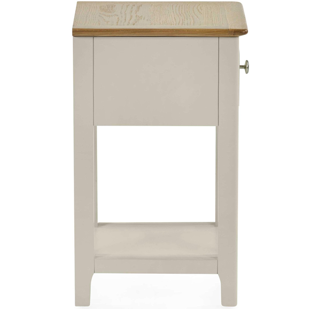 Julian Bowen Somerset Single Drawer Single Shelf Truffle Grey and Oak Compact Bedside Table Image 5