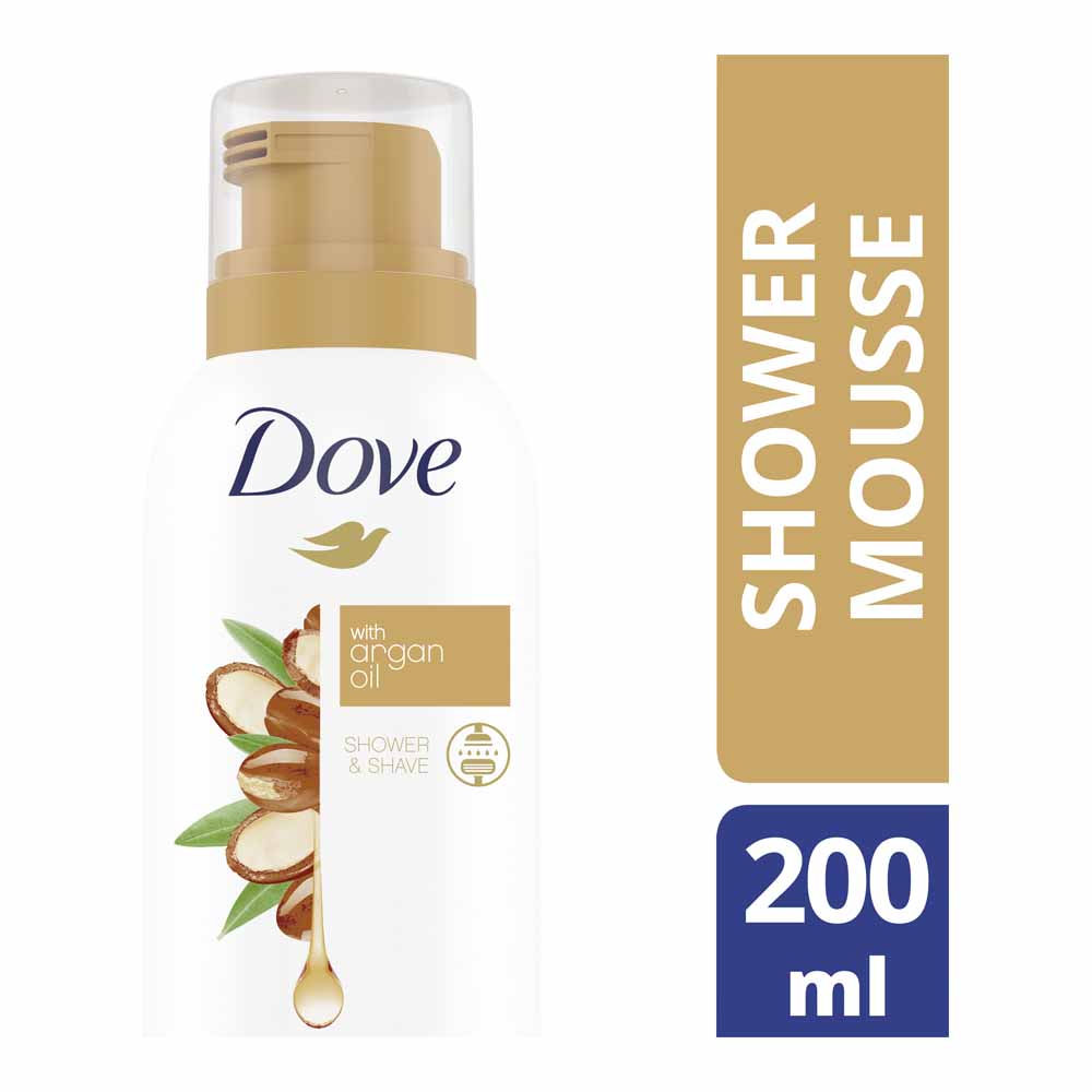 Dove with Argan Oil Shower & Shave Mousse 200ml Image 1