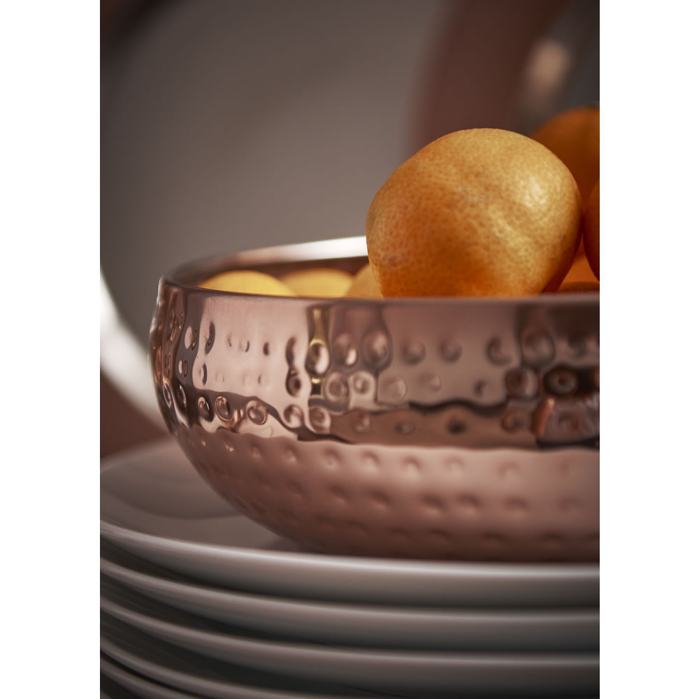 Wilko Copper Effect Fruit Bowl Image 2