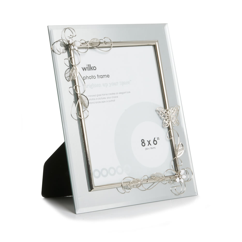 Wilko Silver Butterfly Detail Photo Frame 8 x 6 Inch Image 2