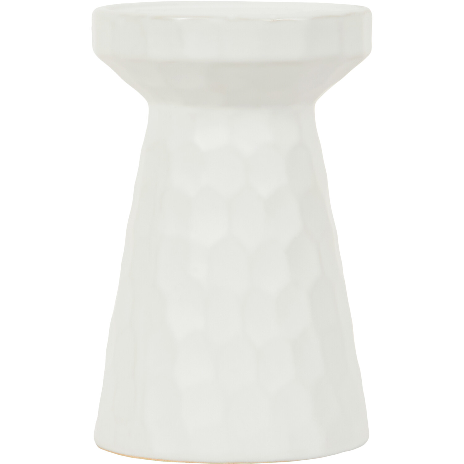 Astrid Hammered Dual Candle Holder - White / 25cm Image 1