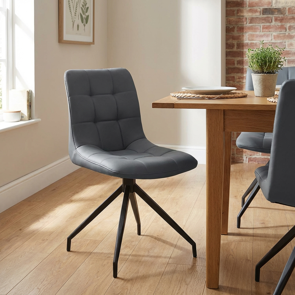 Pair of Elora Dining Chairs - Grey Image 4