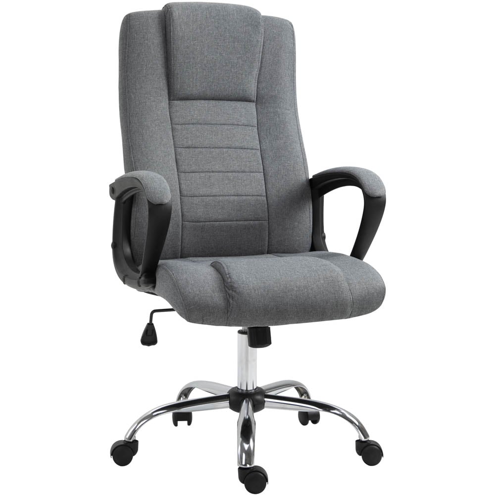 Portland Grey Linen Swivel Office Chair Image 2