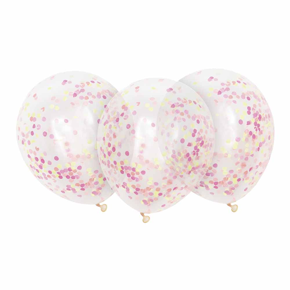 Wilko 12in Neon Confetti Balloons 6pk Image