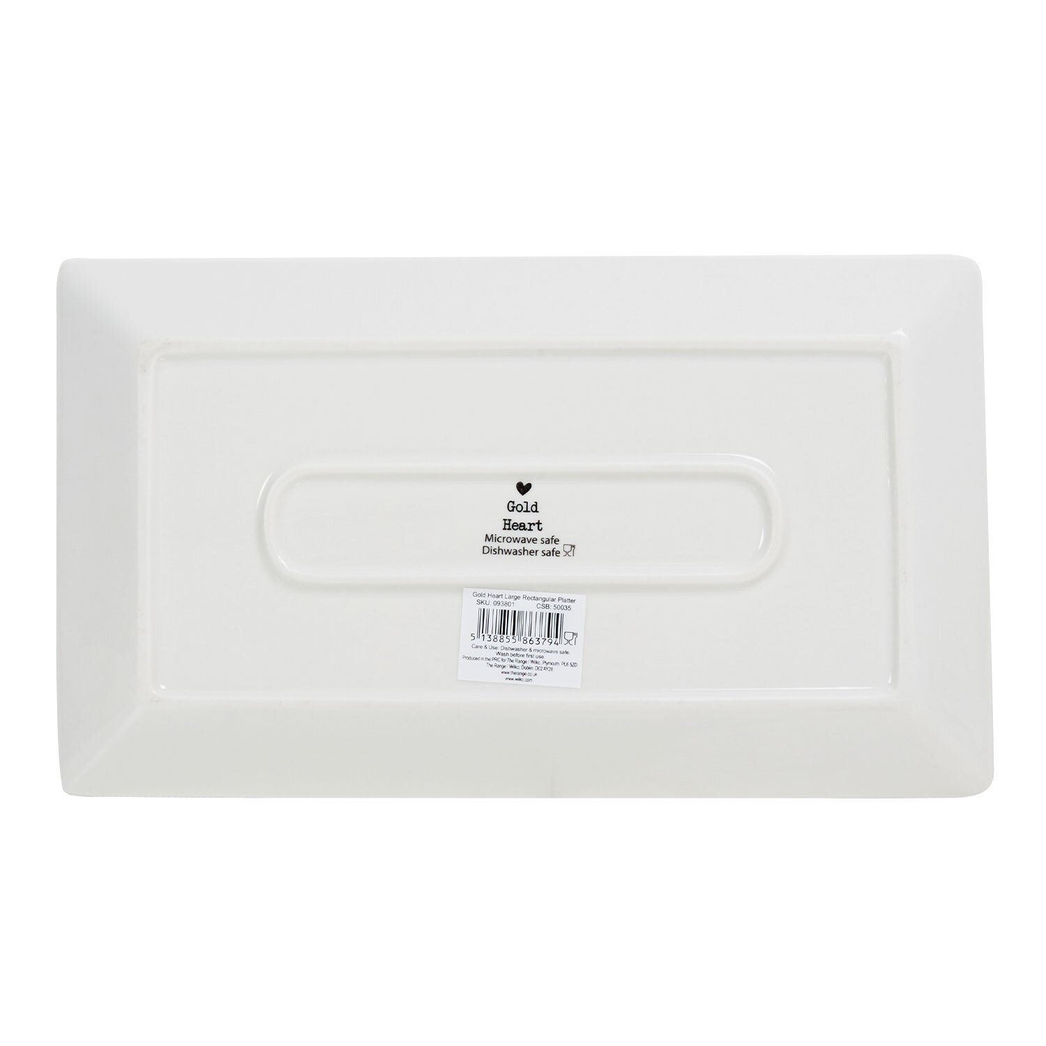 Gold Heart Rectangular Platter - White Image 3