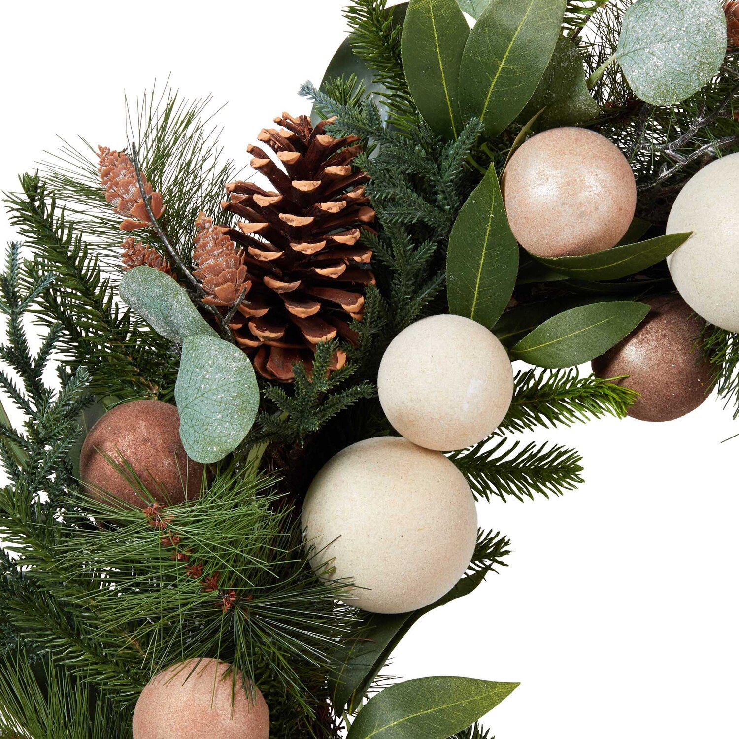 Natural Pinecone Bauble Wreath Image 2