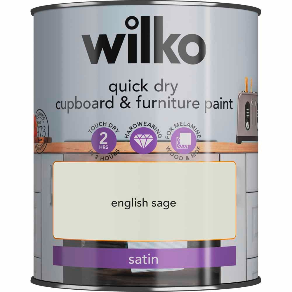 Wilko Quick Dry English Sage Furniture Paint 750ml Image 2