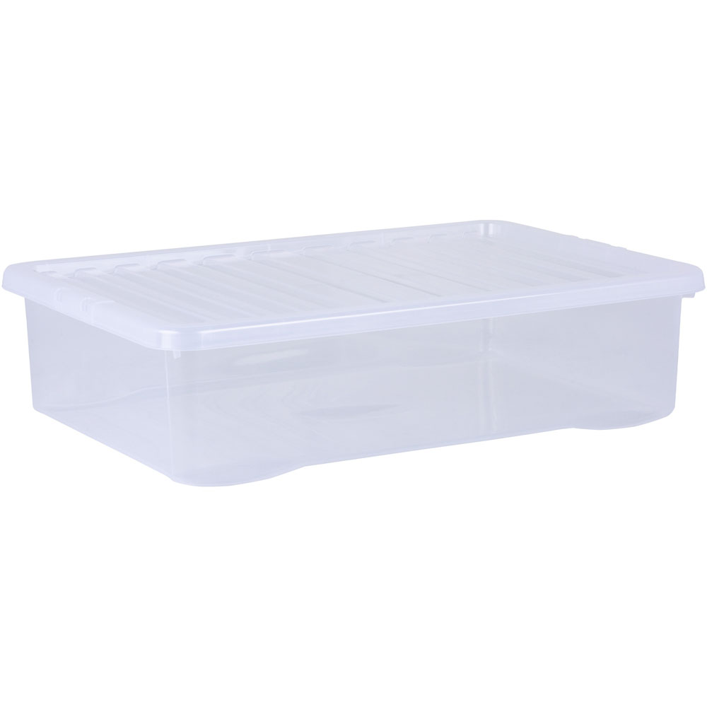 Wham Large Crystal Stacking Plastic Storage Box Container & Clear Clip Lid  Home
