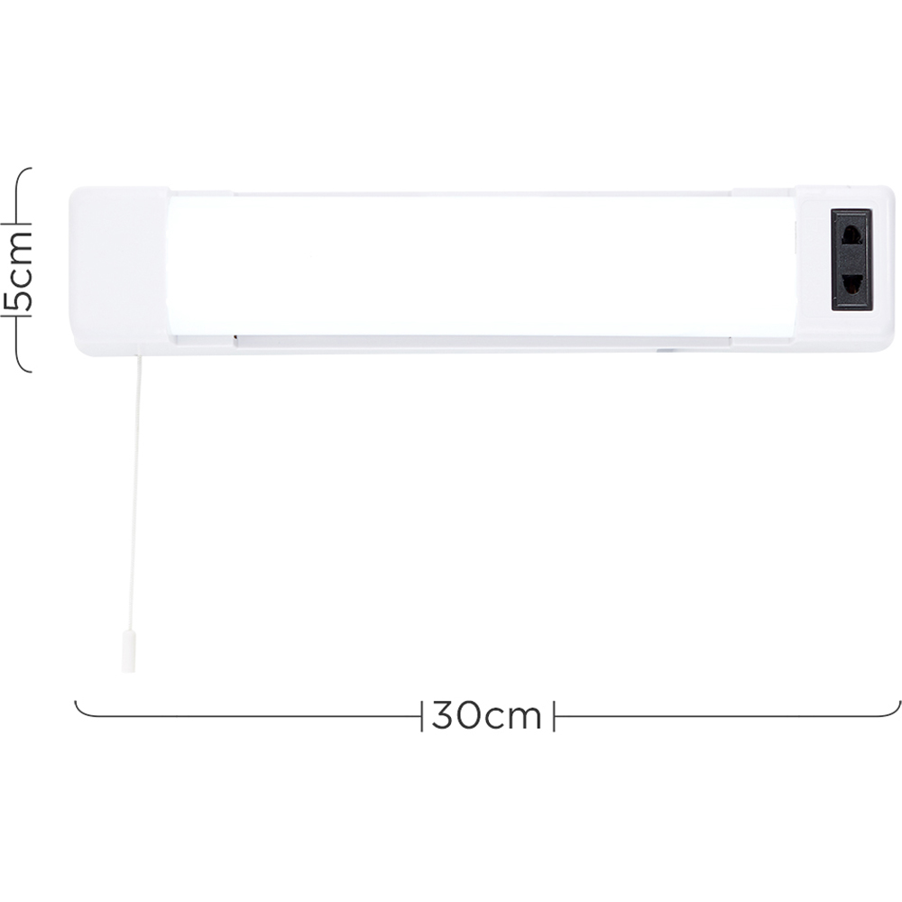 ValueLights Horizon White LED Bathroom Shaver Light With Pull Switch Image 7