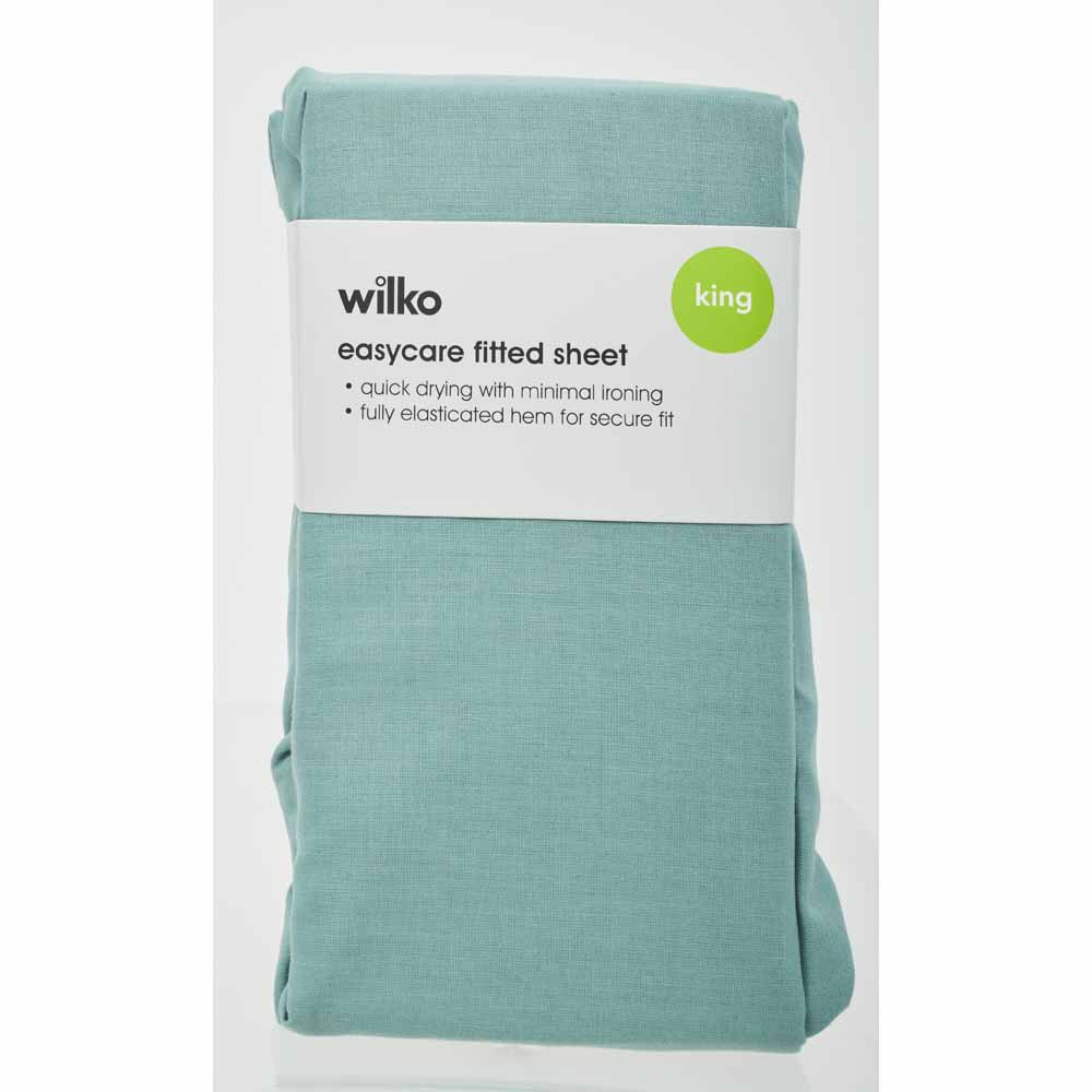 Wilko Fitted Sheet Soft Moss King Image 2