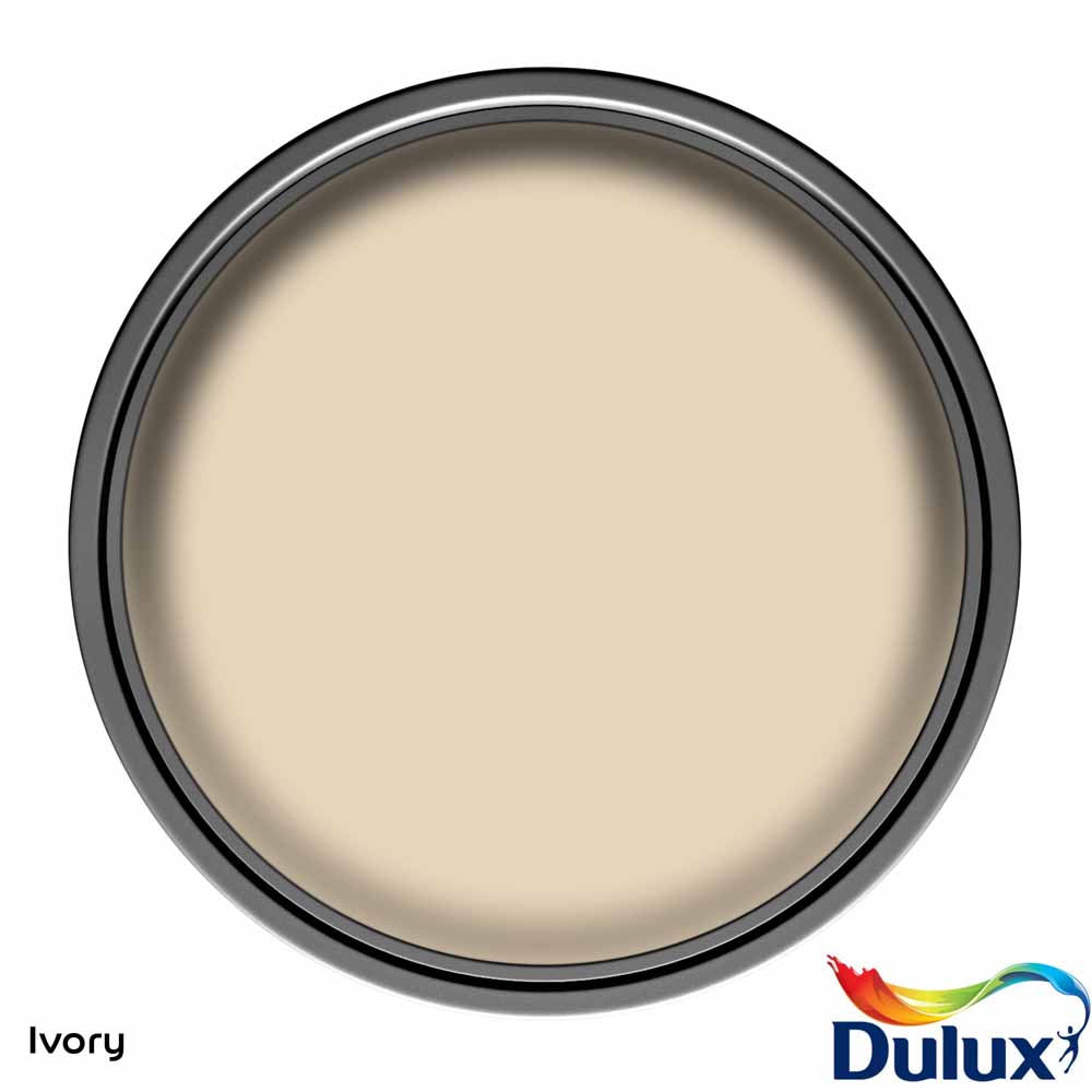 Dulux Walls & Ceilings Ivory Matt Emulsion Paint 2.5L Image 3