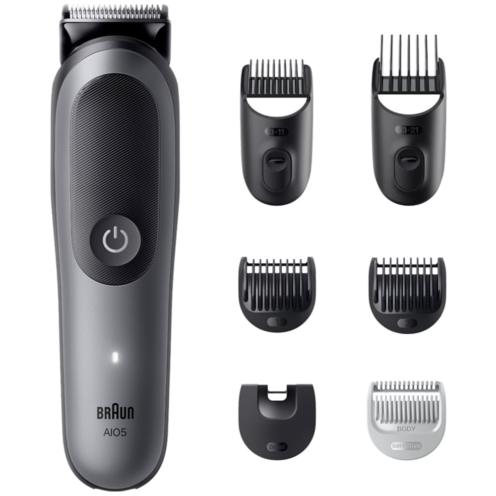 Braun All-in-One Series 5 AIO5520 7-in-1 For Men Grey Sharp Blade Grooming Kit with 14 Lengths Image 2