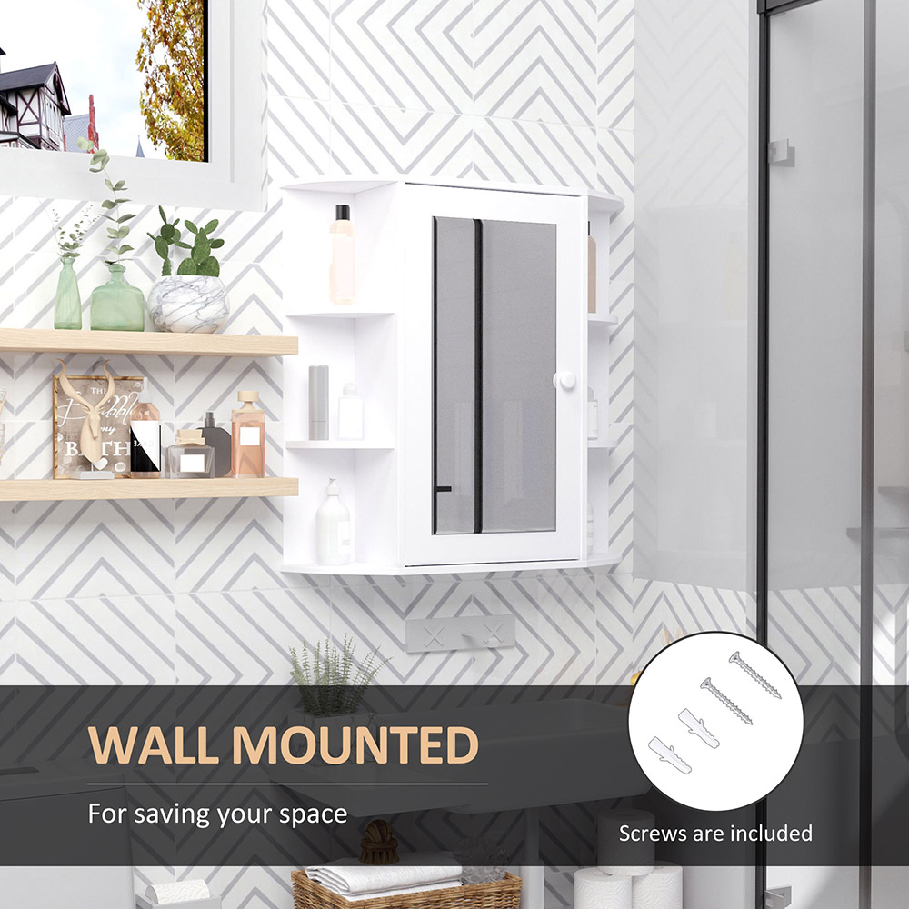 Portland White Multi Shelf Wall Mounted Bathroom Cabinet Image 6