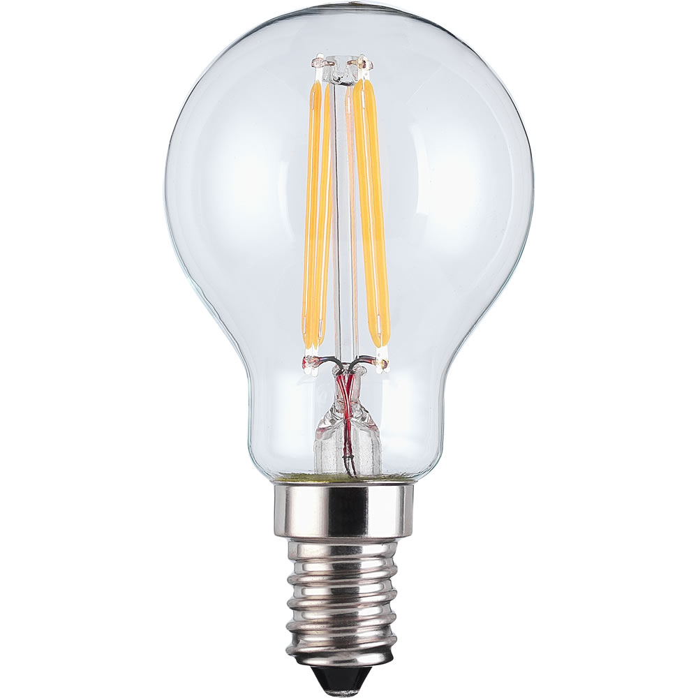 Wilko LED Bulb Filament Round Clear SES 4W Image 1