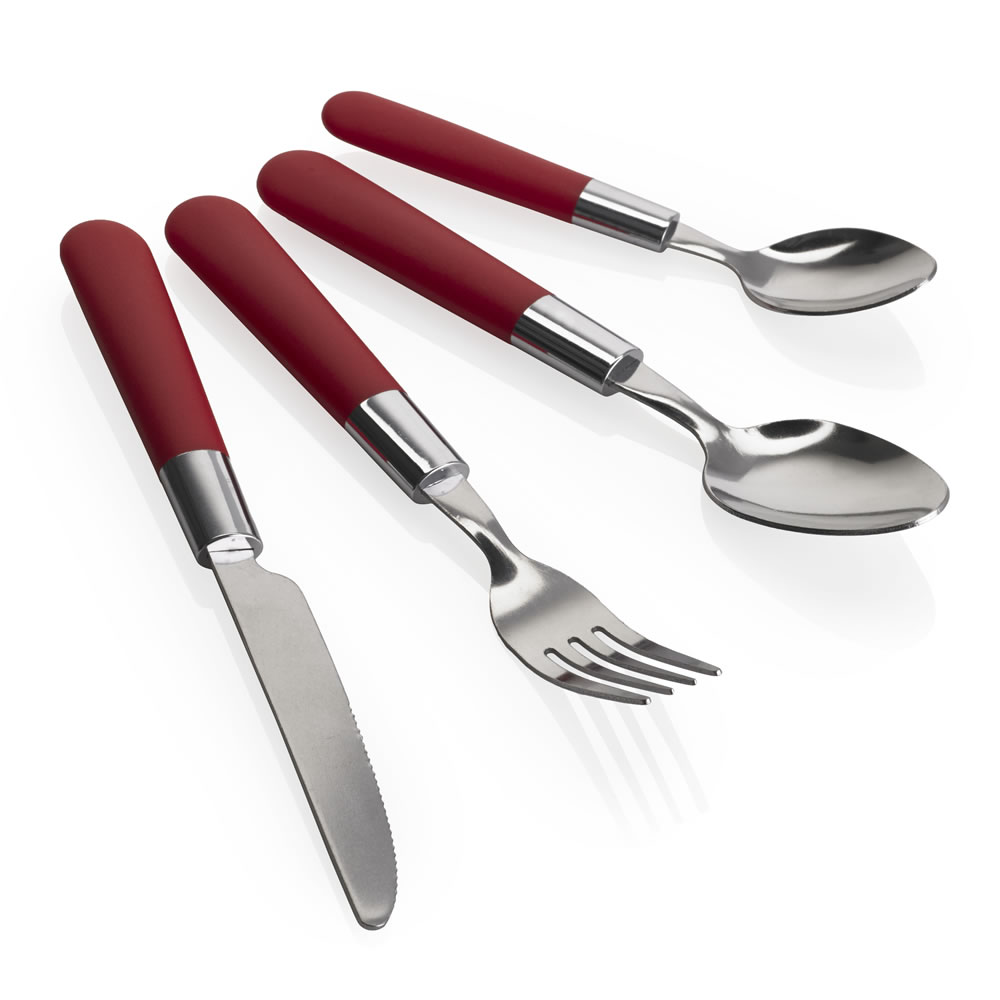 Wilko Colour Play Cutlery Set Red 16pcs Wilko