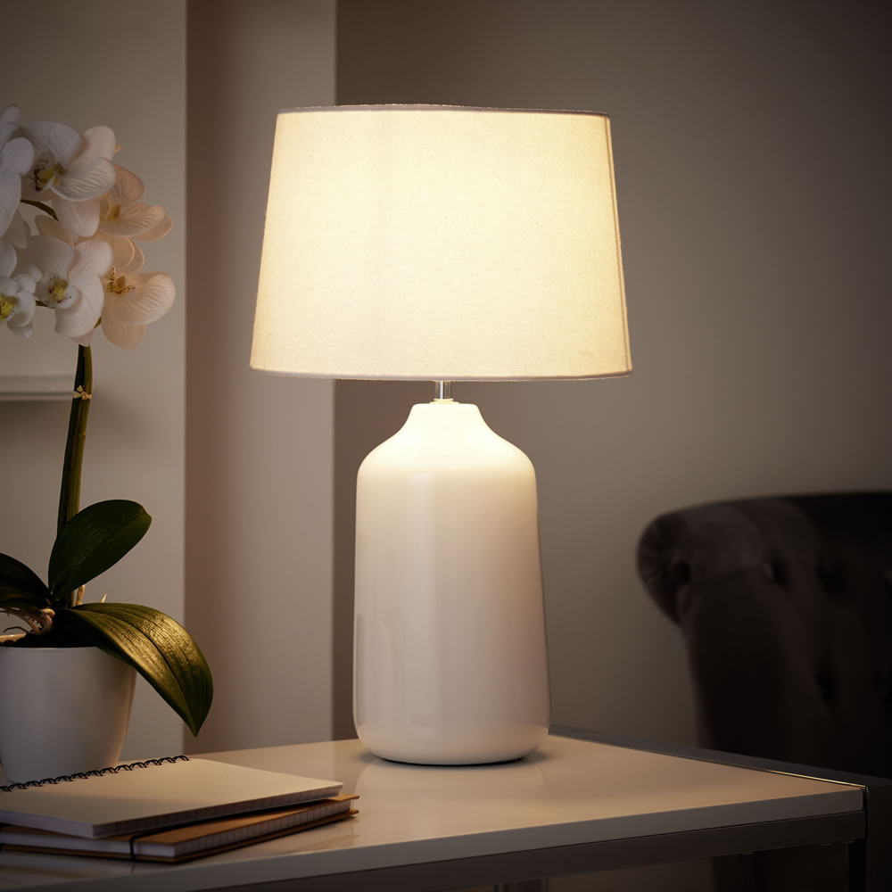 Wilko White Bottle Table Lamp Image 7