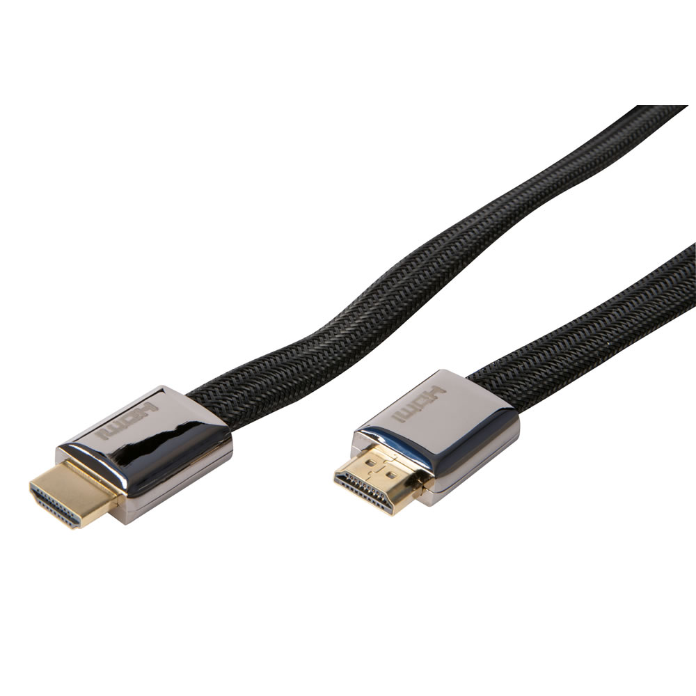 Thor 1.5m 4K Ready High Performance Gold Plated Flat HDMI Cable Image 1