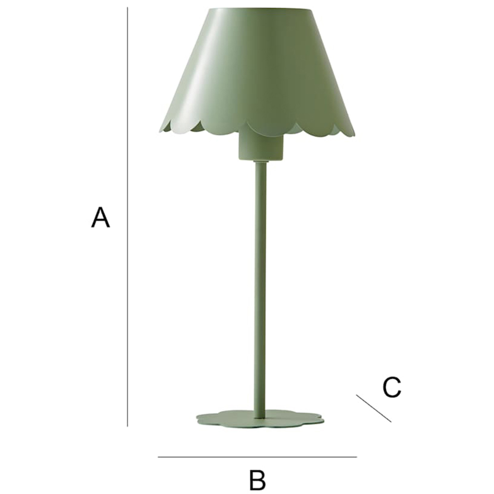 ValueLights Hattie Green Scallop Rechargeable Table Lamp Image 8