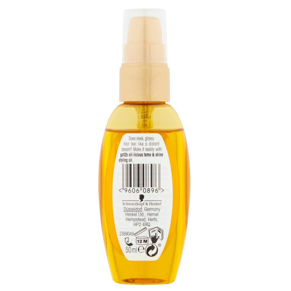Schwarzkopf Got2b Oil-Licious Tame and Shine Styling Oil 50ml Image 5