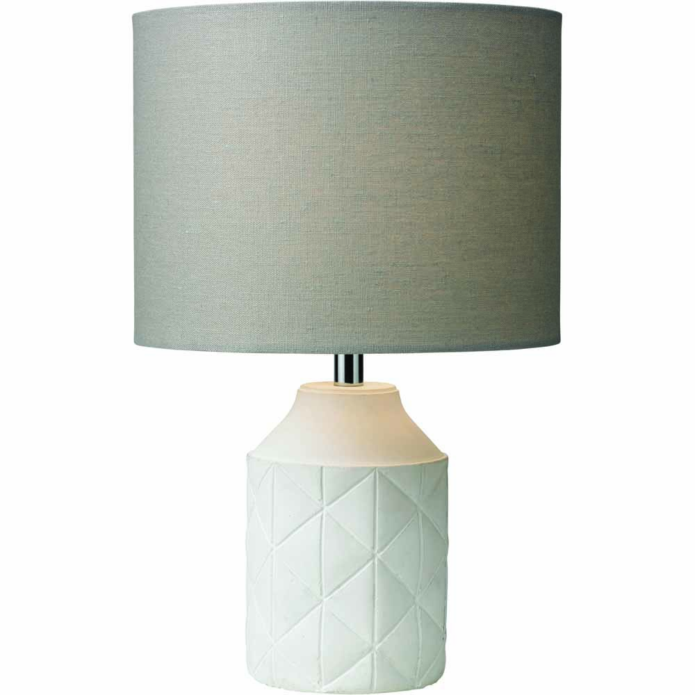 Lighting & Interiors Calvin White/Grey Table Lamp Image 1