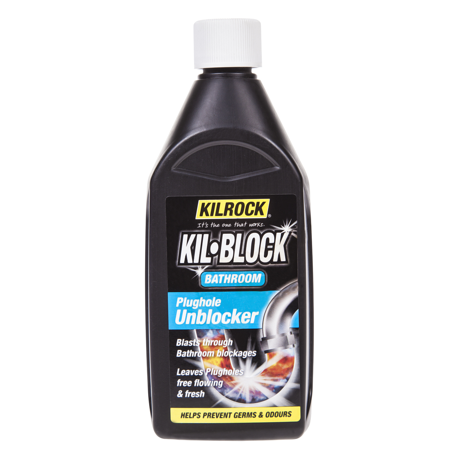 Kilrock Kil-Block Bathroom Drain Unblock 500ml - Black Image