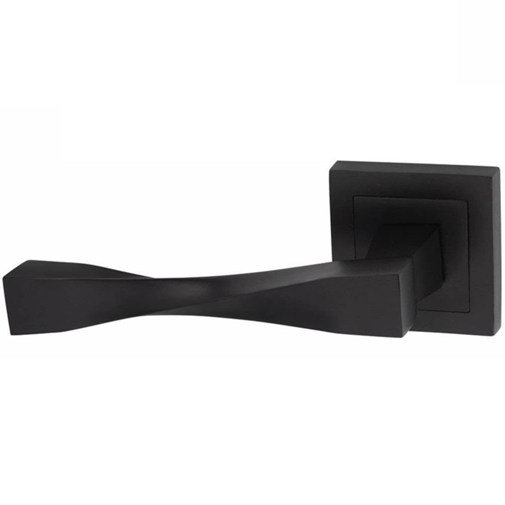 Golden Grace Matt Black Astrid Straight Door Handle Set 5 Pack Image 2