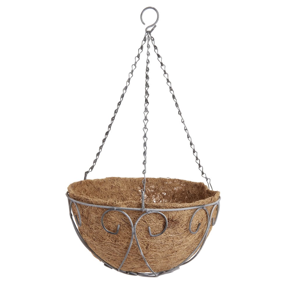 Wilko 30cm Antique Swirl Hanging Basket Image 1