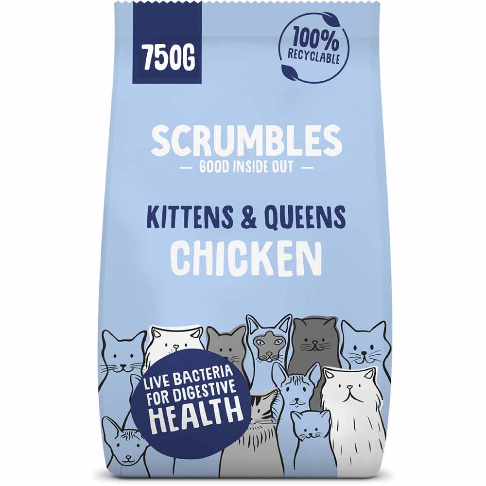 Scrumbles Chicken Kittens and Queens Dry Cat Food Case of 6 x 750g Image 2