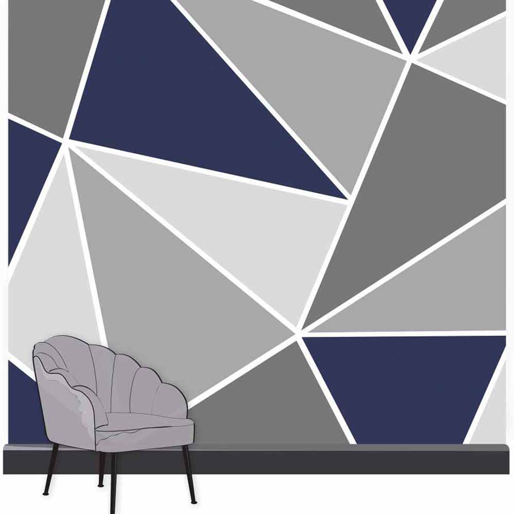 Art For The Home Trinity Geometric Navy Wall Mural Image 1