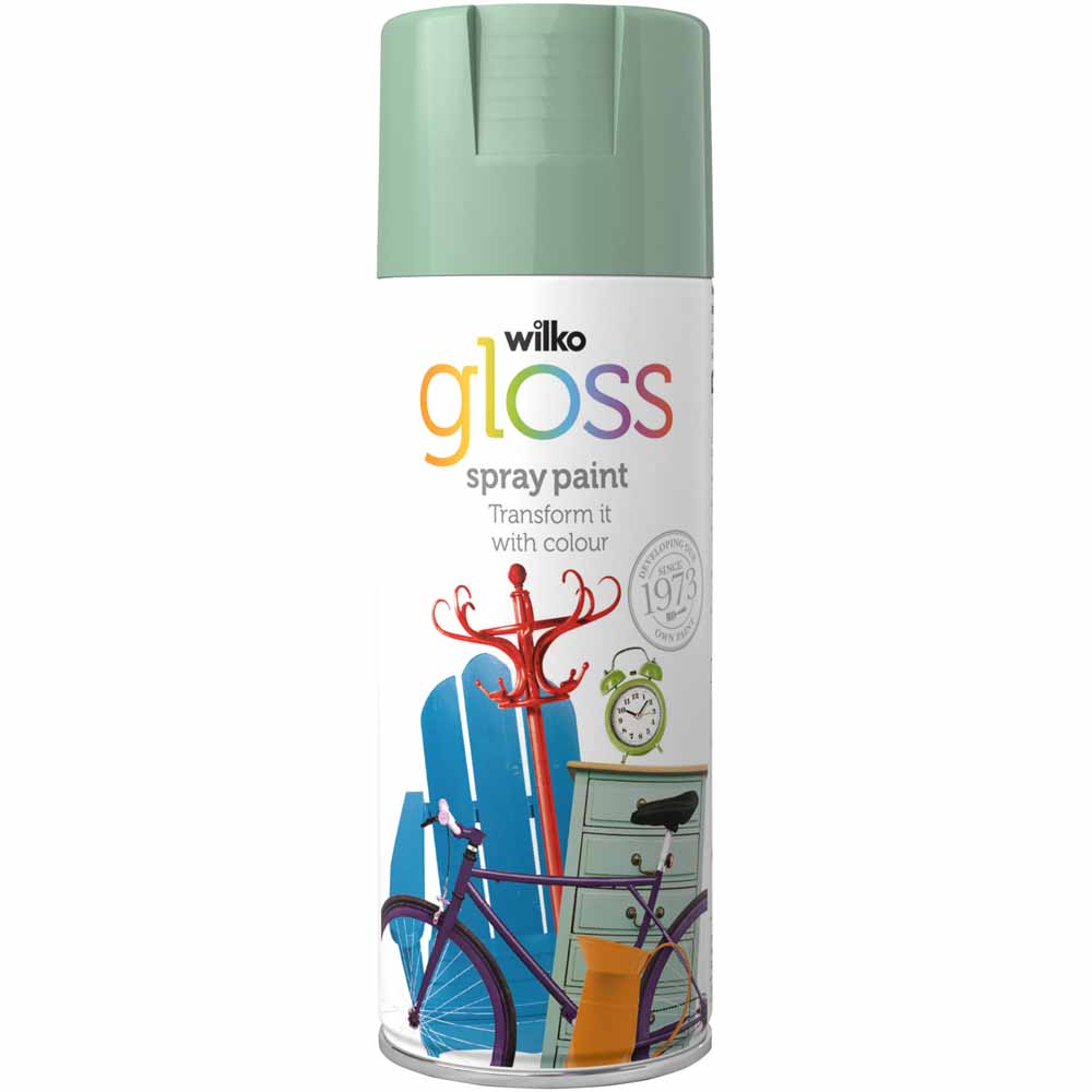 Wilko English Sage Gloss Spray Paint 400ml Image