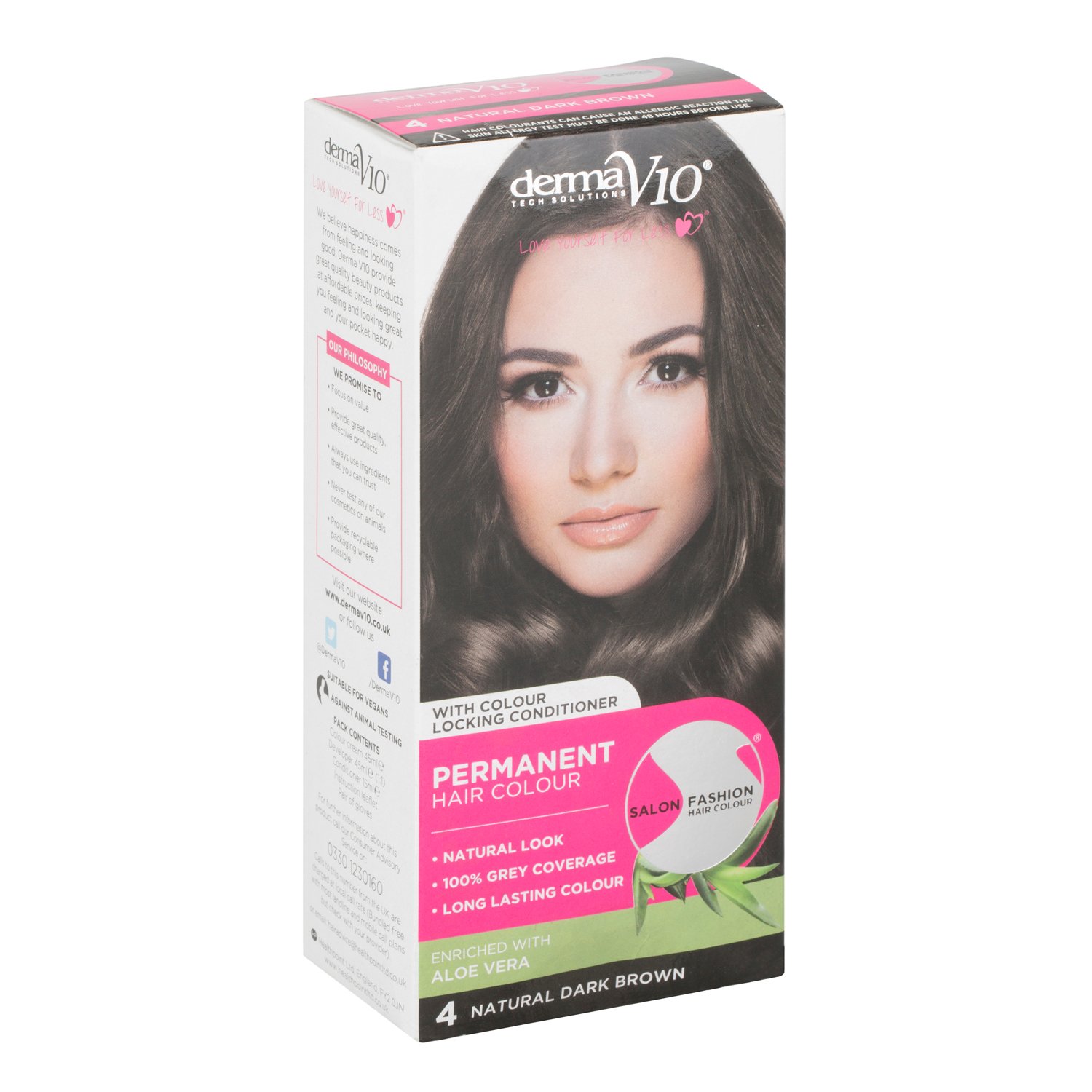 DermaV10 Salon Fashion Dark Brown Permanent Hair Dye Image