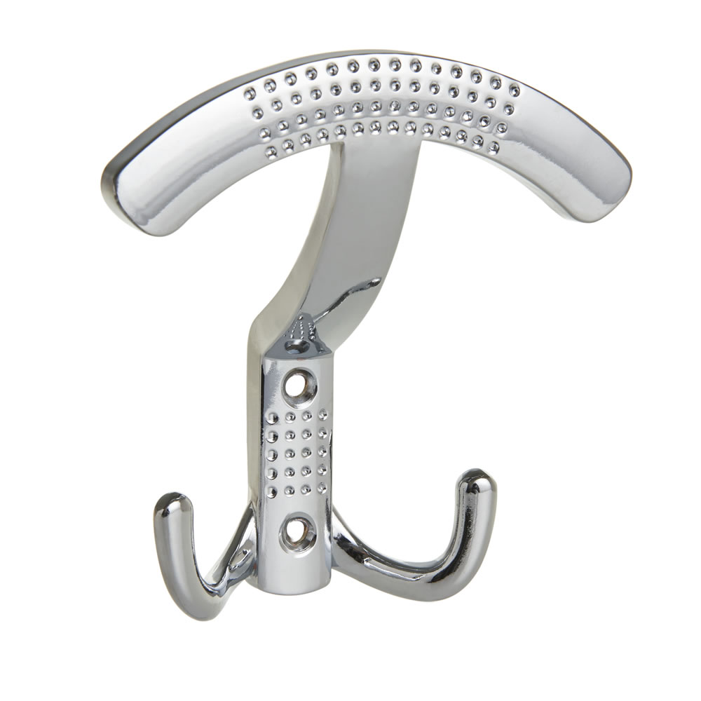 Wilko Wide Hat and Coat Hook Chrome Effect Wilko