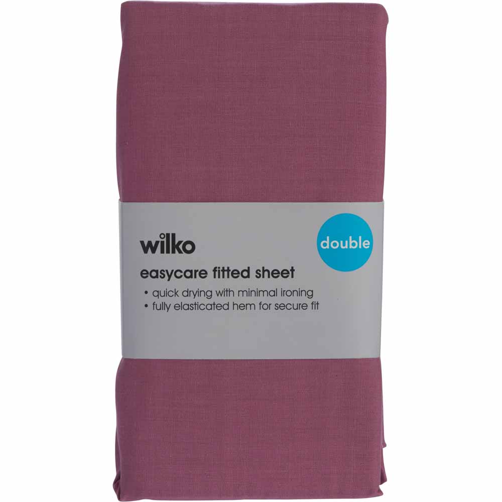 Wilko Double Mauve Fitted Bed Sheet Image 2