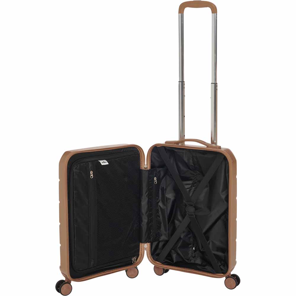 Wilko Hard Shell Suitcase Gold 21 inch Wilko