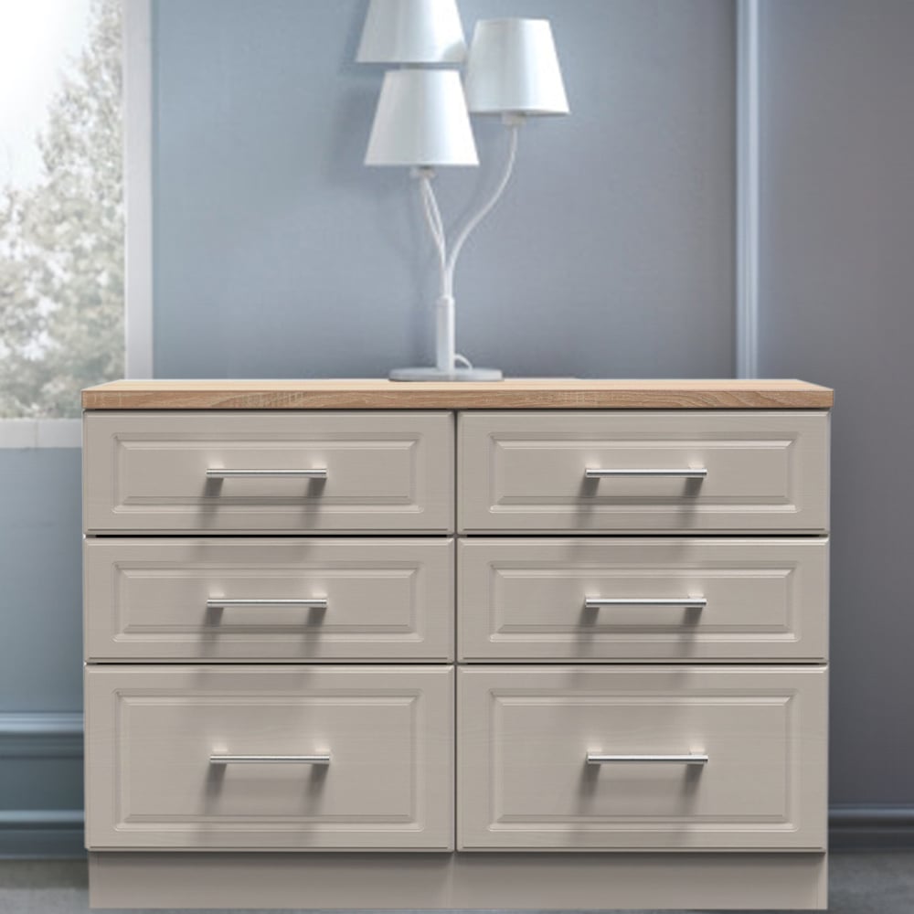 Crowndale Kent 6 Drawer Kashmir Ash and Modern Oak Midi Chest of Drawers Image 6