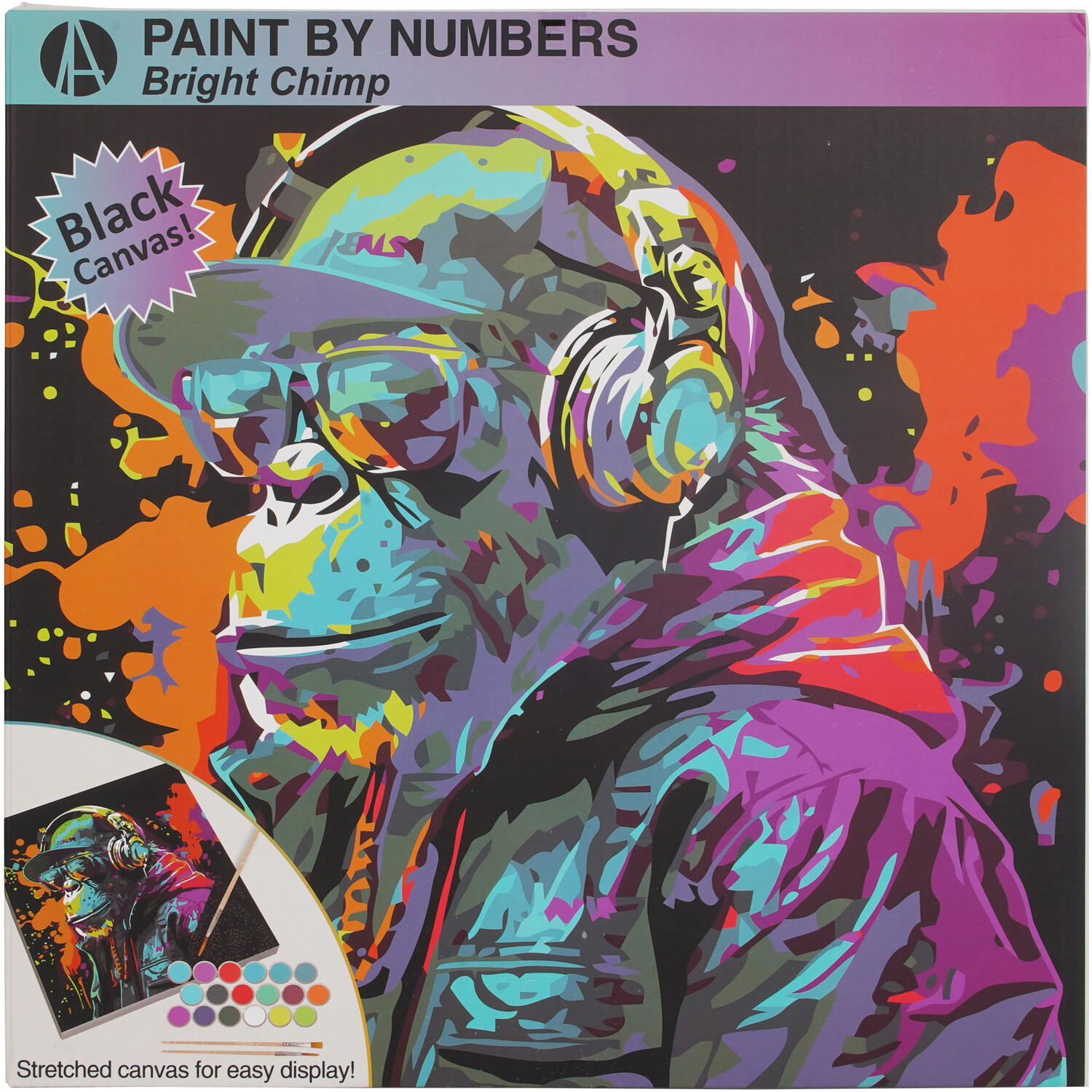 Paint by Numbers Bright Chimp Kit Image 1
