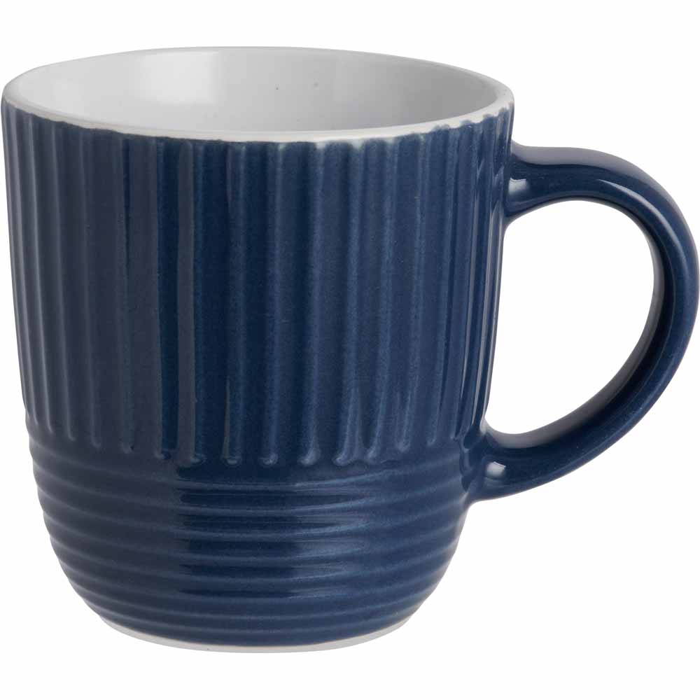Wilko Blue Embossed Mug Image 1