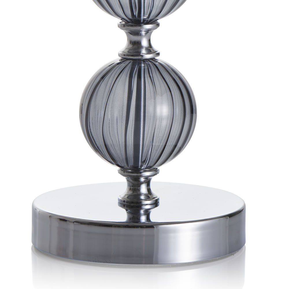 Wilko Cool Grey Glass Ball Detail Table Lamp Image 3