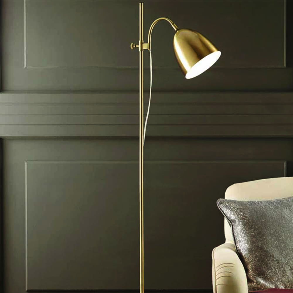 The Lighting and Interiors Antique Brass Seb Floor Lamp Image 2