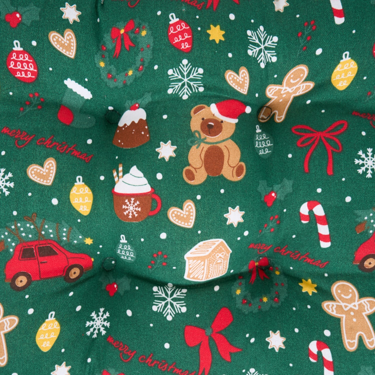 Christmas Printed Seat Pad Green Image 3
