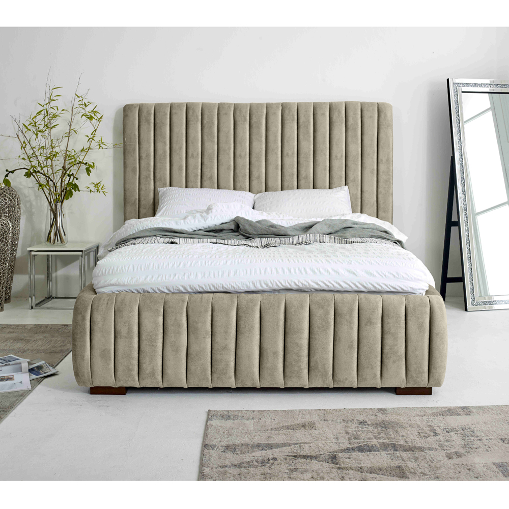 Eleganza The Elite Super King Size Pearl Oakland Fabric Bed Frame with Headboard and Footboard Image 6